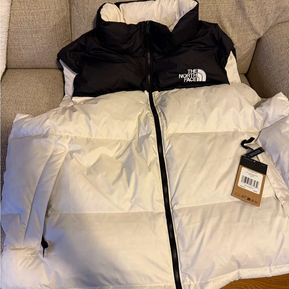 White Retro Nuptse Vest 3XL